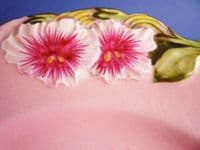 Fine Vintage Royal Winton Pink 'Petunia' 9 inch Cake Plate c1945