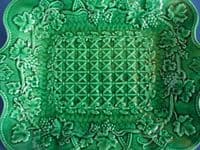 Fine Wedgwood Green Majolica 'Vine and Oak Leaf' Rectangular Dish c1870 (Sold)