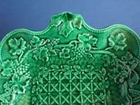 Fine Wedgwood Green Majolica 'Vine and Oak Leaf' Rectangular Dish c1870 (Sold)
