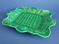 Fine Wedgwood Green Majolica 'Vine and Oak Leaf' Rectangular Dish c1870 (Sold)