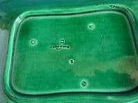 Fine Wedgwood Green Majolica 'Vine and Oak Leaf' Rectangular Dish c1870 (Sold)