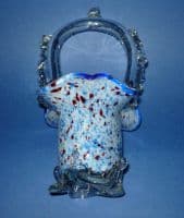 Franz Wels Spatter Glass Posy Basket c1920