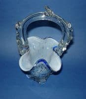 Franz Wels Spatter Glass Posy Basket c1920
