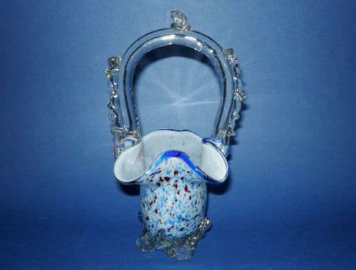 Franz Wels Spatter Glass Posy Basket c1920