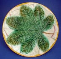 George Jones 'Chestnut Leaf on White Napkin' Majolica Plate c1865 #2