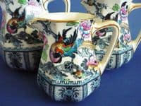 Graduated Set of Three Keeling and Co 'Shanghai' Losol Ware Jugs c1910
