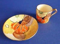 Gray's Pottery Art Deco Floral Design A2112 Coffee Can and Saucer c1934 (Sold)