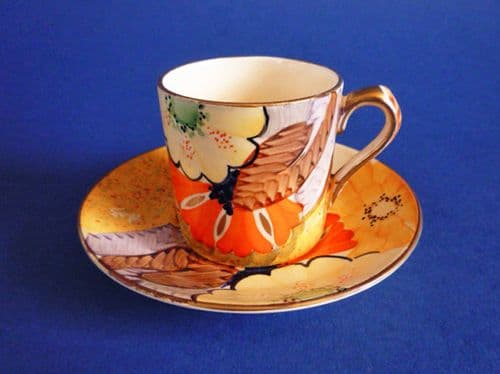 Gray's Pottery Art Deco Floral Design A2112 Coffee Can and Saucer c1934 (Sold)