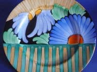 Gray's Pottery Art Deco Hand Painted 'Hampton' Floral Wall Plate c1930 #1 (Sold)