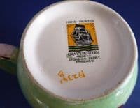 Gray's Pottery Art Deco Pink and Green Floral Jug c1932