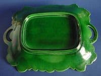 Green Majolica 'Poppy and Scrolling Leaf' Serving Dish c1860 (Sold)