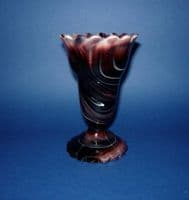 Greener Purple Malachite Slag Glass Trumpet Vase c1880