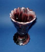 Greener Purple Malachite Slag Glass Trumpet Vase c1880