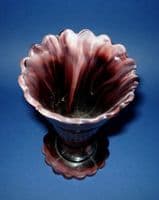 Greener Purple Malachite Slag Glass Trumpet Vase c1880