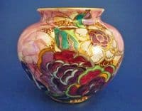 Grimwade's Royal Winton 'Crazy Paving' Pink Lustre Claudine Vase c1936 (Sold)