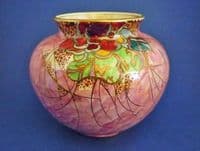Grimwade's Royal Winton 'Crazy Paving' Pink Lustre Claudine Vase c1936 (Sold)