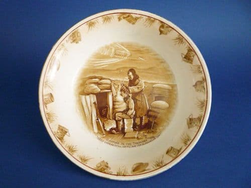 Grimwade's WW1 Bairnsfather Ware Old Bill - 'Coiffure in the Trenches' Large Bowl c1920