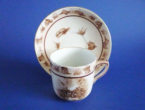 Grimwade's WW1 Bruce Bairnsfather Ware Old Bill 'Where Did That One Go To?' Cup and Saucer c1920
