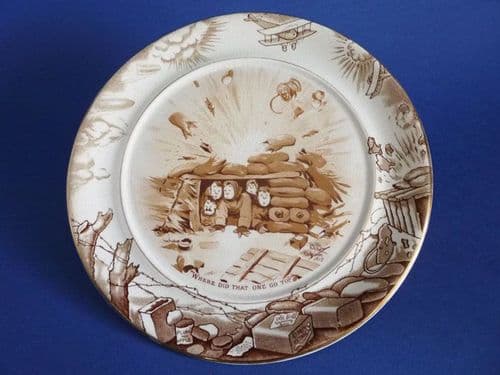 Grimwade's WW1 Bruce Bairnsfather Ware Old Bill 'Where Did That One Go To?' Large Wall Plaque c1919