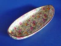 Grimwades Royal Winton 'Clevedon' Chintz Canoe Shaped Dish c1935