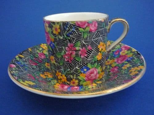 Grimwades Royal Winton 'Cromer' Chintz Coffee Can and Saucer c1939