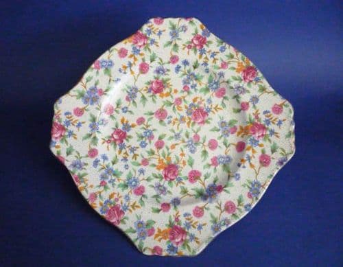 Grimwades Royal Winton 'Old Cottage Chintz' Ascot Shape 8" Cake Plate c1936