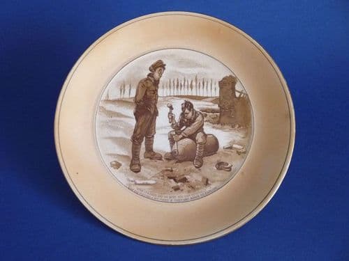 Grimwades WW1 Bruce Bairnsfather Old Bill 'Give it a good 'ard un Bert' Plate c1918