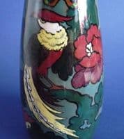 Hand Painted Decoro Pottery Art Nouveau 'Bird of Paradise' Vase c1920