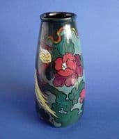 Hand Painted Decoro Pottery Art Nouveau 'Bird of Paradise' Vase c1920