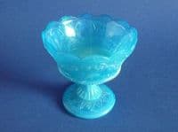 Henry Greener Blue Slag Glass 'Scrolling Flower' Bowl c1880