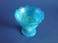 Henry Greener Blue Slag Glass 'Scrolling Flower' Bowl c1880