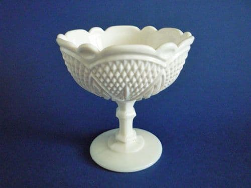 Henry Greener Milk Glass Pedestal Bowl c1880