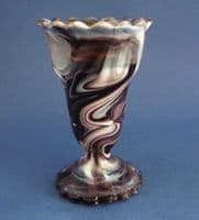 Henry Greener Purple Malachite Slag Glass Trumpet Vase c1880 #2 (Sold)