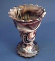 Henry Greener Purple Malachite Slag Glass Trumpet Vase c1880 #2 (Sold)