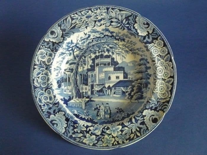 J And R Riley Plates John and Richard Riley Eastern Street Scene Soup Plate c1820