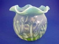 John Walsh Walsh Opalescent 'Iris' Vaseline Glass Posy Bowl c1900