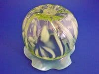 John Walsh Walsh Opalescent 'Iris' Vaseline Glass Posy Bowl c1900