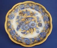 Keeling and Co 'Pekin' Losol Ware Flow Blue and Gilt Plate #1 c1915