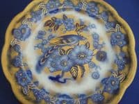 Keeling and Co 'Pekin' Losol Ware Flow Blue and Gilt Plate #1 c1915