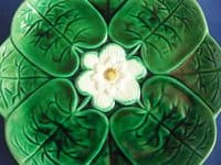 Large Adams and Bromley Majolica 'Water Lily' Plate c1880 #2