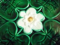 Large Adams and Bromley Majolica 'Water Lily' Plate c1880 #2