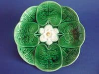 Large Adams and Bromley Majolica 'Water Lily' Plate c1880 #3