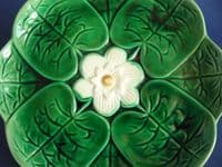 Large Adams and Bromley Majolica 'Water Lily' Plate c1880 #3