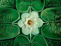 Large Adams and Bromley Majolica 'Water Lily' Plate c1880 (Sold)