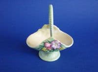 Large Carlton Ware Green 'Flowers and Basket' Posy Holder c1939