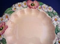 Large Carlton Ware Pink 'Poppy and Daisy' Wall Plaque c1948 #1