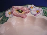 Large Carlton Ware Pink 'Poppy and Daisy' Wall Plaque c1948 #1