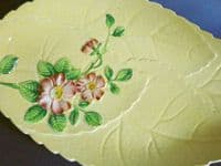 Large Carlton Ware Yellow 'Wild Rose' Dish c1939