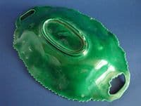 Large Copeland Green Majolica 'Vine Leaf' Oval Two Handled Dish c1860 (Sold)