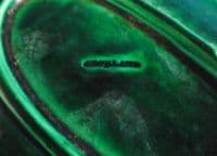 Large Copeland Green Majolica 'Vine Leaf' Oval Two Handled Dish c1860 (Sold)